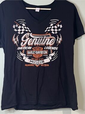 Harley-Davidson Genuine American Legends Black V-Neck T-Shirt